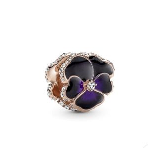Pandora Deep Purple Pansy Flower Charm